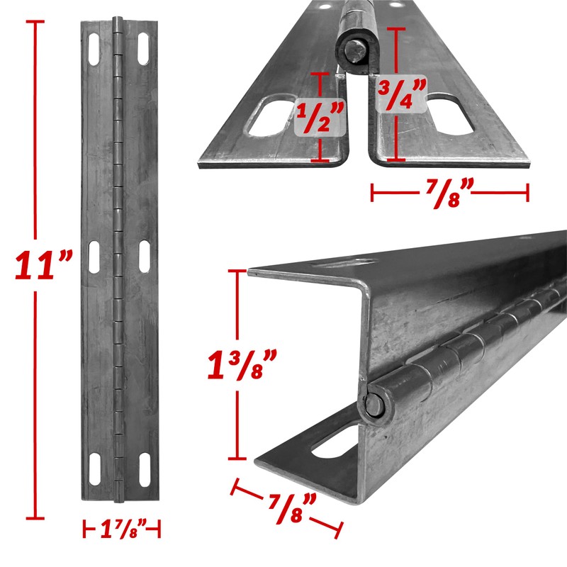 Wise 8WD12 Aluminum Offset Piano Hinge, 11"