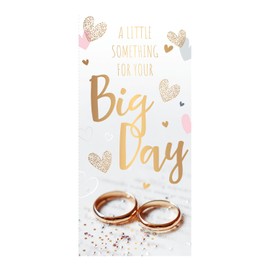 Wedding Day Money Wallet, Something for Your Big Day, Rings Design, Gold Hearts, UK Made