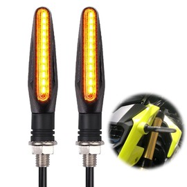 YIXINLYMY Motorcycle Turn Signal, LED Flowing Turn Signal, Set of 2, 12 V, High Brightness, IP67 Waterproof, Resistance, Universal Type
