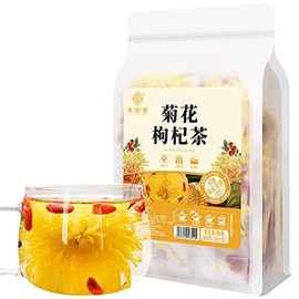 Chrysanthemum Goji tea Bags 2.11oz (30bags) ，combined flower and grass tea golden silk Huangju red medlar tea 菊花枸杞茶60g