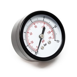 50mm Pressure Gauge i.e. for Pressure Vessel axial 1/4" 0-12bar 0-180PSI