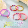 JEWEKY Heishi Bracelets Layered Gold Beaded Polymer Clay Bunny Pendant
