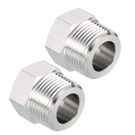 Kozelo 2pcs 3/4" Female NPT to 1/2" Female NPT Solid 304 Stainless Steel Hex Bushing Hose Fitting Adapter Reducer Pipe Leak Repair Bathroom Remodeling Tool Extension
