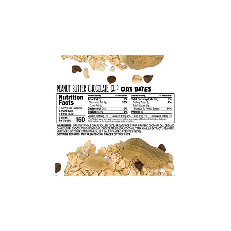Bobo's Oat Bites, Peanut Butter Chocolate Chip, 1.3 Ounce-5 Count(Pack