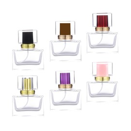 YWG Stone 30ml 1.02oz Refillable Perfume Atomizer Large Perfume Bottle for Essential Oils Perfumes Empty Clear Glass Mist Spray Bottle for Traveling Outgoing 6 Pack