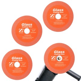 ZORUNNA 4.5" Glass Cutting Disc, Diamond-Edged Glass Cutter with 7/8" Arbor Hole, 3 Pcs Glass Cutters Tools for Grinding Glass, Jade, Crystal, Wine Bottles, Tile.