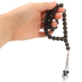 Healifty Muslim Prayer Beads 33 Exotic Glass Tasbih Bracelets Meditation Rosary Jewelry for Islamic Women Men Black