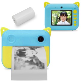 RiZKiZ Kids Print Camera, Print Camera, Toy Camera, Instant Camera, Blue Thermal Roll, Japanese Instruction Manual, Children's Camera, 24 Megapixels, Full HD Video, 1080P Selfies, USB Charging, Educational Toy, Digital Camera, Boys, Girls, Gift, Kids Dig