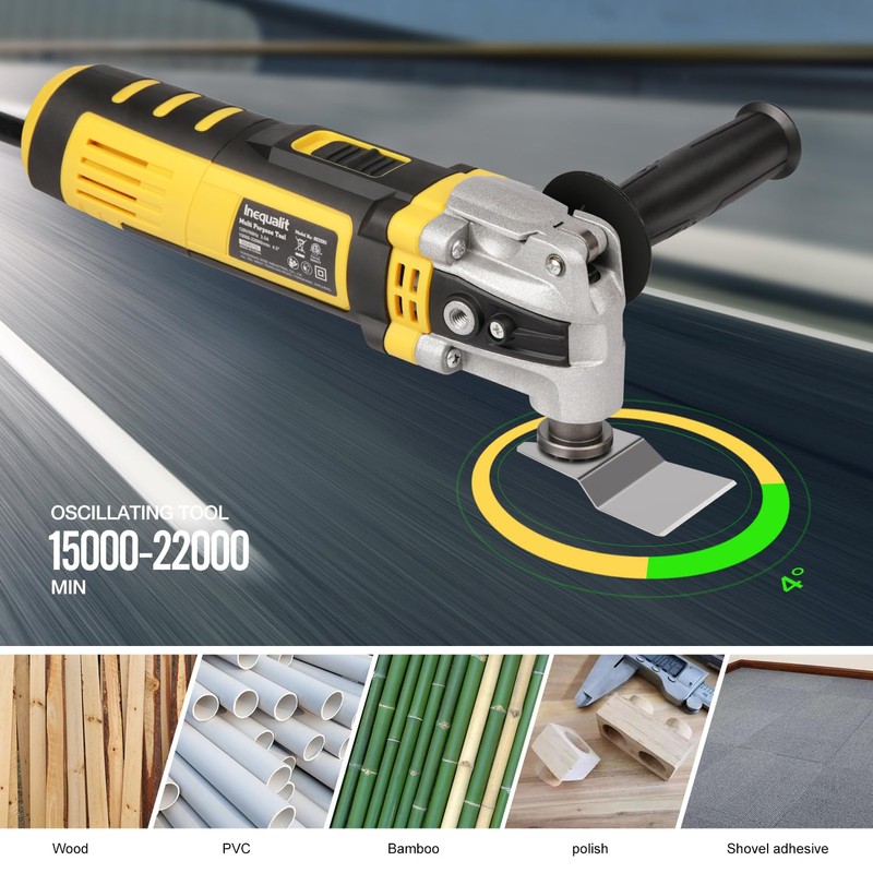 Inequalit Oscillating Tool, 3.5A Oscillating Multi Tool Kit with 6