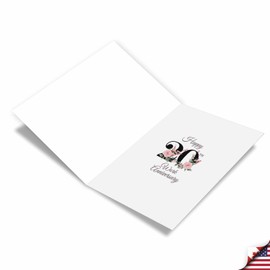 NobleWorks - 20th Milestone Work Anniversary Congratulations Notecard w/ 5 x 7 Envelope for Men and Women (1 Card) Floral Work 20 C10491MAG-WA