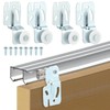 Closet Sliding Door Hardware Wardrobe Door Roller Kit, 4pcs Closet