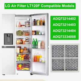 6 PACK LT120F Refrigerator Air Filter Replacement, Compatible models LG LT120F Kenmore Elite 469918, 9918, 795, for LG ADA73214402, ADQ73214403, ADQ73214404, ADQ73334008, LMXS30776S