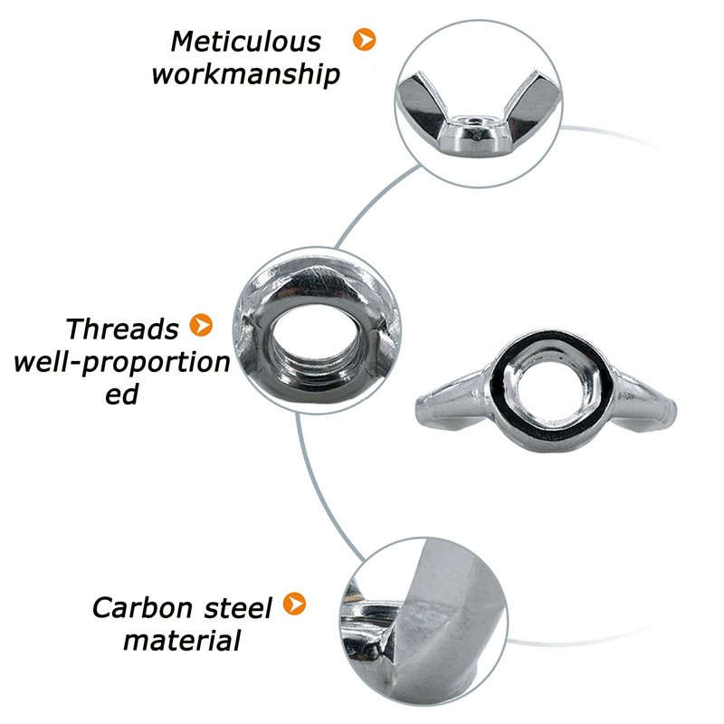 Pack of 80 Wing Nuts M8 Stainless Steel Wing Nuts