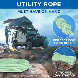 TECEUM Cotton Rope - Mint 100 ft – Strong All-Purpose Braided Rope Ideal for Many uses – for Crafting, Сamping, Clothes Line, DIY, Indoor & Outdoor Use