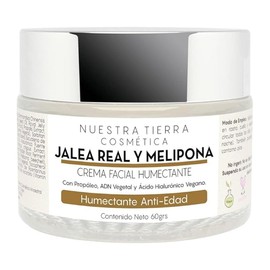 Crema Humectante, Cicatrizante y Anti-edad con Jalea Real, Miel Melipona y Ac. Hialurónico Vegano