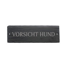 Door Sign with German Text"Vorsicht Hund" from Slate Approx. 22 x 8 cm