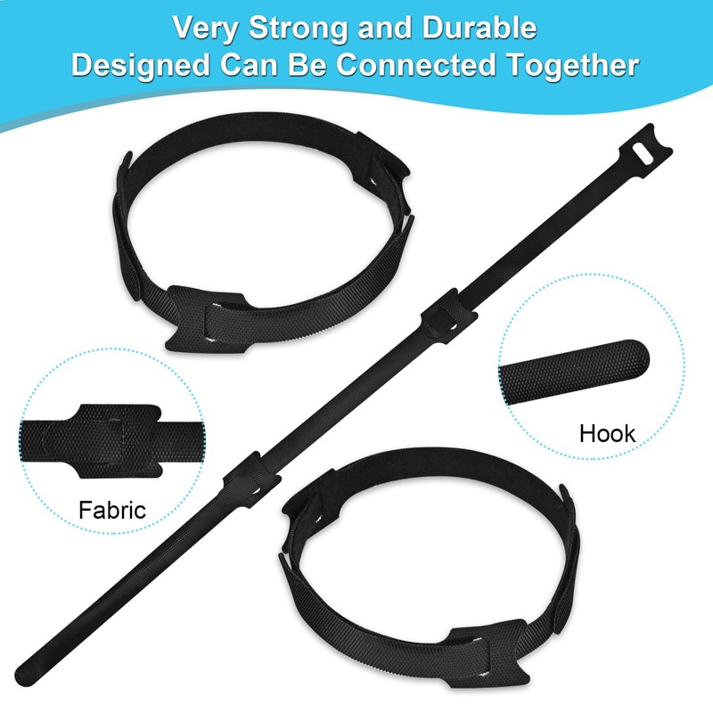 FJSENR 100 Pcs 6-Inch Reusable Hook and Loop Ties: Versatile