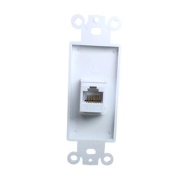 BOPLAT 1 Port CAT6 Ethernet Wall Plate Insert Female to Female - Single CAT 6 RJ45 Keystone Jack Faceplate for Decorator Wallplate