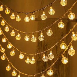 MOYAC Guirnalda de Luces 10m 100 LED con 8 Modos, Cadena de Luces Impermeables Decorativa Interior y Exterior, Adecuada para Fiesta, Boda, Ceremonia, Navidad, Halloween (Blanco Cálido)