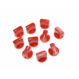 Dopro 10pcs Guitar AMP Effect Pedal Knobs Pointer Knob with Set Screw Red