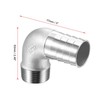 sourcing map 304 Stainless Steel Hose Barb Fitting Elbow, 32mm