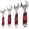 Oungy 4-Piece Adjustable Wrench Set，with Non-Slip Rubber Grip Wrench Set,