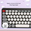 Keyboard and Mouse Combo, Cute Retro Keyboard with Round Keycaps,
