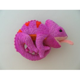 Chameleon Soft Toy 17 cm Pink Lizard