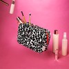 Victoria Green Large Makeup Bag Leopard Tan