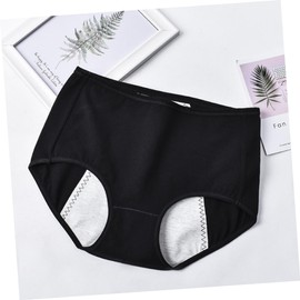 KOMBIUDA 3pcs Women High Waist Cotton Menstruation Underpants Breathable and Leak-Resistant Period Briefs Comfortable Design for Night Use Suitable for All Body Types