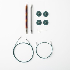 Knit Picks Try It Wood and Stainless Steel Interchangeable Knitting Needle Set - US 6 and 7 (Radiant and Reflections Stainless Steel)