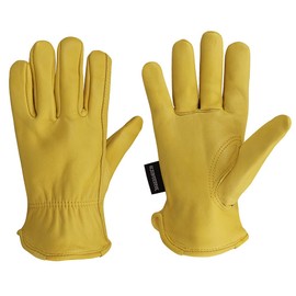 OLSON DEEPAK Leather Gardening Gloves for Men and Women, Soft and Flexible Work Gloves (Small, 1 Pair)