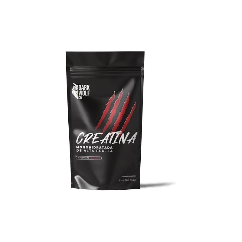 Creatina Monohidratada Dark Wolf, Alta Pureza, 100% Natural, Sin OGM,