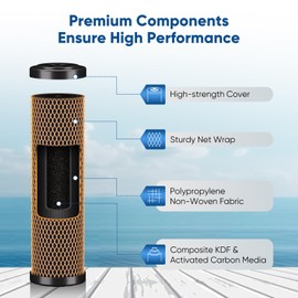 1 Micron 2.5" x 10" Whole House CTO Carbon Water Filter Cartridge Replacement for Under Sink Water Filter System, Dupont WFPFC8002, WFPFC9001, FXWTC, SCWH-5, WHEF-WHWC, WHCF-WHWC, AMZN-SCWH-5, 3Pack