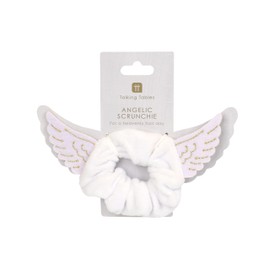 Talking Tables White Angelic Scrunchie, Party Dress, Accessories for Women, Elastic Thick Band, Hair Tie, Ponytail Holder, Christmas, Gift, Secret Santa