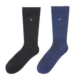 Phiten Socks, Semi-Long, Set of 2 Pairs (Black, Navy, 2 Colors, 1 Set), Antibacterial, Odor Resistant, Arch Support