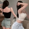HL] Bra Pilafolwear Cross Strap Top Trendy V-Strap Black/ONESIZE