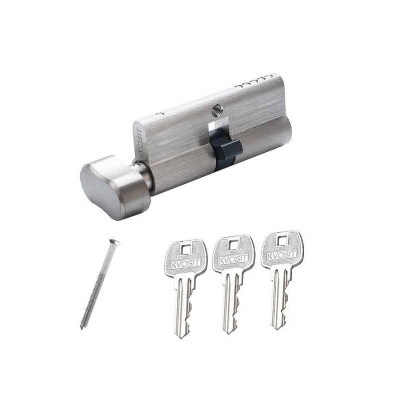Solid Brass Lock Cylinder with 3 Brass Keys 70mm Pella