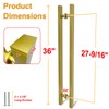 LVYIHAN Titanium Gold Square Barn Door Handles 12"/16"/18"/24"/36"/48"/59'', Pull Push