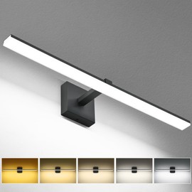 ZUZITO Black Bathroom Light Fixtures 30inch Modern Vanity Lights for Bathroom 5CCT Dimmable 22W LED Bath Wall Lighting Fixtures Over Mirror