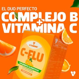 Vitaminik C-FLU | Vitamina C, Zinc y Minerales | Multivitaminico | Grupo PiSA |Vitaminas A, Zinc, Hierro, Cobre, Calcio, | Polvo Efervescente Sabor Na
