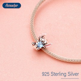Amuefer Charms for Bracelets Koala Lovers Blue Heart 925 Sterling Silver Charm for Necklaces Gifts for Women
