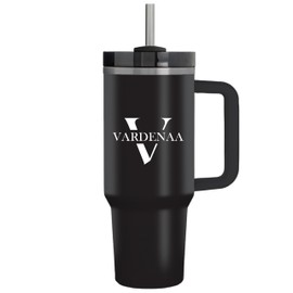 VARDENAA - Vaso de 40 onzas con mango y pajita, H2.0 FlowState de doble pared reutilizable al vacío, botella de agua aislada de acero inoxidable con tapa a prueba de fugas para bebidas calientes y