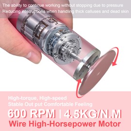 HayZBao HayZBao High Torque Electric Foot File - Callus Remover for Feet,Adjustable Speed Foot File with 60 Pcs Sandpaper Discs,Professional Pedicure Tool for Dead Skin and Calluses (Gradient Pink)