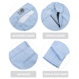 Lilax Boys Formal Suit 4 Piece Vest, Pants and Tie Dresswear Suit Set (2T, Light Blue)