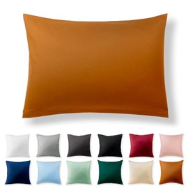 Alreya Renforcé Pillowcase, 100% Cotton, Super Soft Pillowcase with YKK Zip, Pillow Slip Only, 50 x 75 cm, Cinnamon Brown
