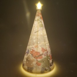 Divas World Christmas LED Light Up Cone Xmas Snowman Decoration Tree Party Décor Table Lamp Holiday Star Tabletop Novelty Ornaments Warm Winter Glow (Santa Claus)