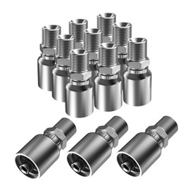 12PCS 3/8" NPTF Male Female Hydraulic Hose Fittings, Hydraulic Hose Crimp Fitting Ends for Air Hose Repair Kit