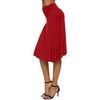 EXCHIC Women's Elastic Waist Plain A-Line Yoga Skirt - red,
