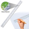 Regla de plástico transparente de 12 pulgadas, 36 unidades, transparente,